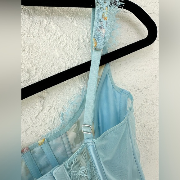 Victoria Secret DREAM ANGELS Unlined Lace-Up Corset Top Lemon Print XS - Picture 9 of 10